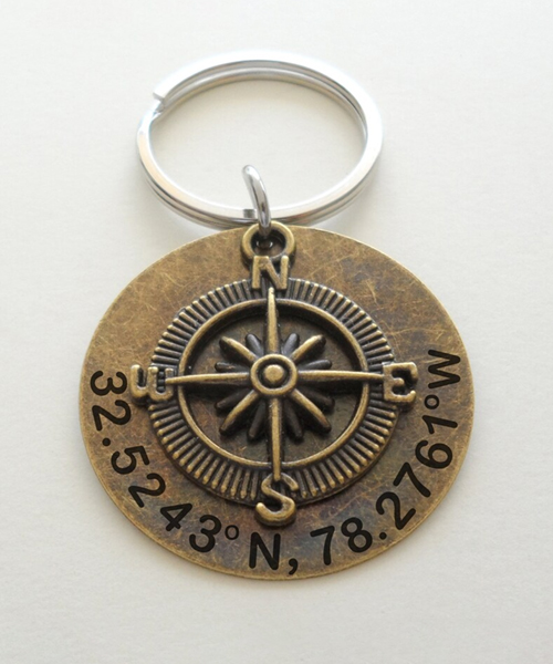 Bronze Kompass Schluesselanhaenger